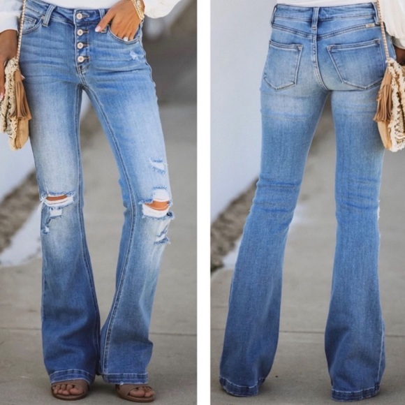 STILL INTERESTED RELISTED UNDER JEANS KanCan | Mid Rise Button Fly Flare Jeans - Picture 4 of 16